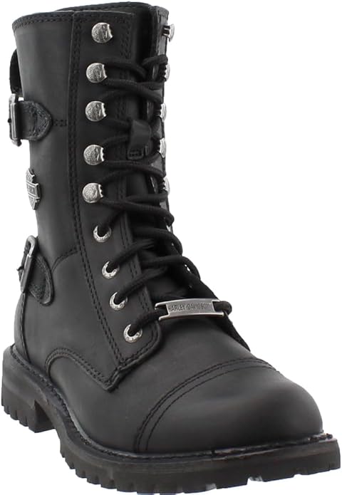 Harley Davidson Women's Balsa Black Cap Toe Boots Shoes