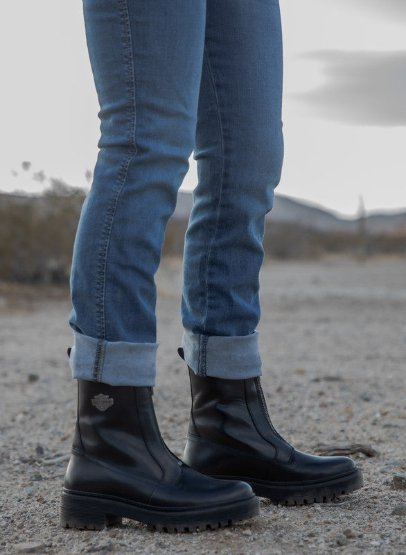 Harley-Davidson CARNEY FRONT ZIP - BLACK Boot D84785
